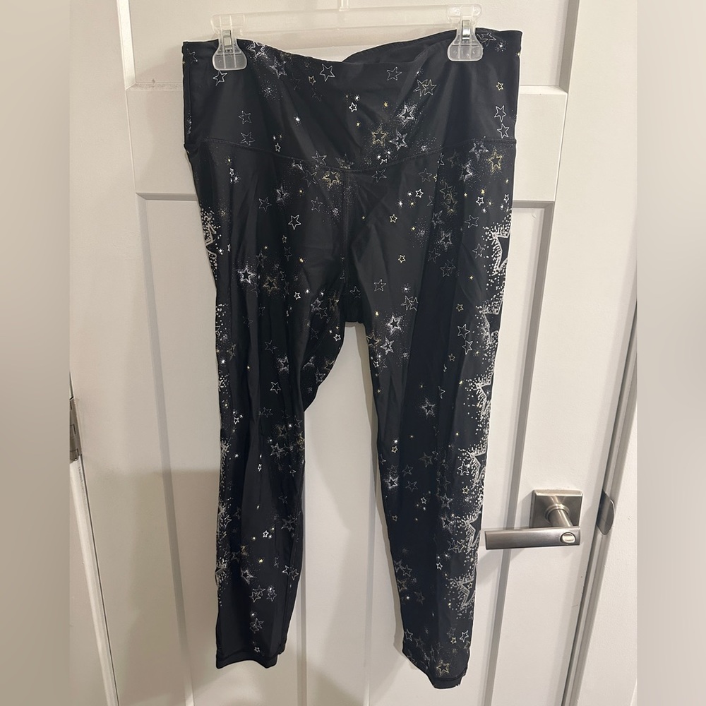 Victoria sport glittery star workout leggings L